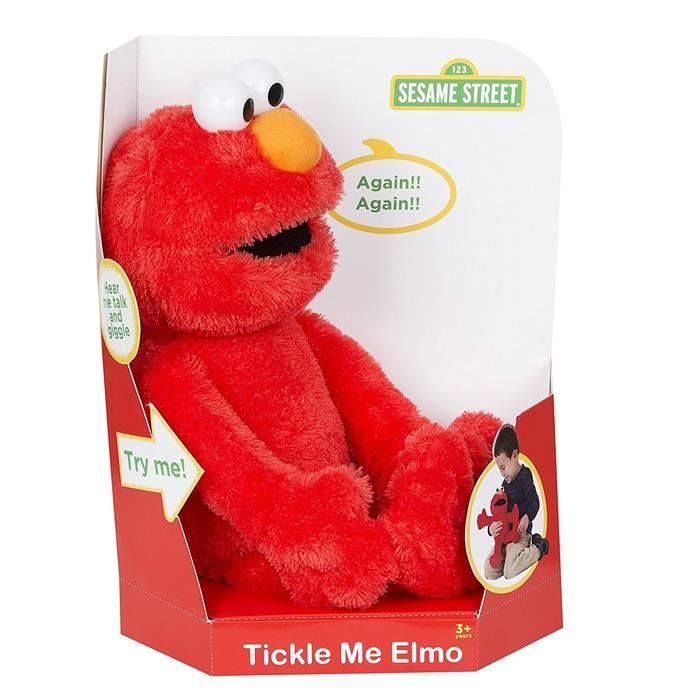 Sesame Street Tickle moi et jouet en peluche Elmo parlante anglais Cdiscount Jeux Jouets