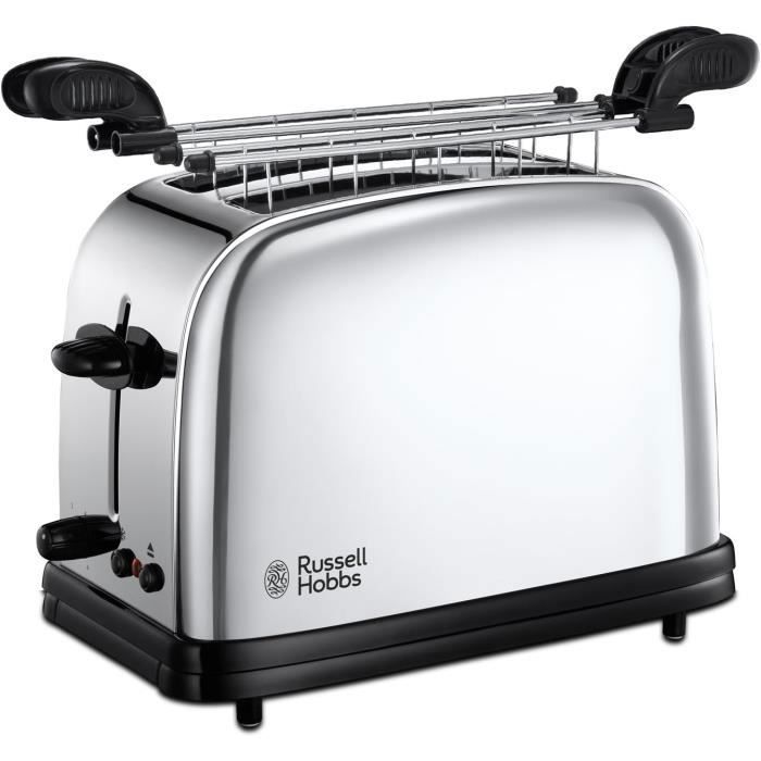 Grille-Pain Russell Hobbs Chester - 2 Fentes Larges - Fonction Sandwich - 6 Niveaux Cuisson - 1200W