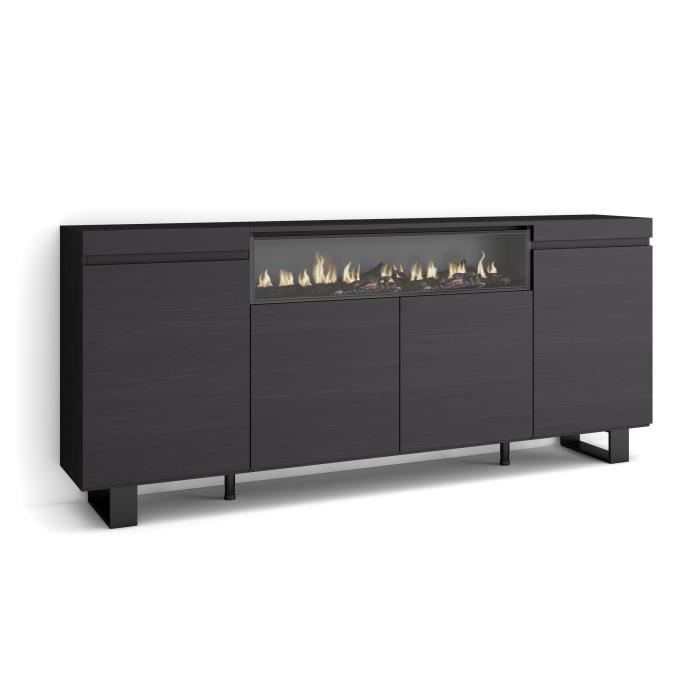 Buffet Bahut Enfilade Meuble de Séjour 200x35x87cm Noir RF2295 Buffet Bahut Enfilade Meuble de Séjour 200x35x87cm Noir RF2295
