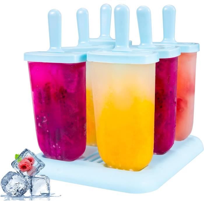 Moule à Esquimaux HelpCuisine - 6 Pochoirs Sans BPA + Support - Parfait Pour Glaces Maison