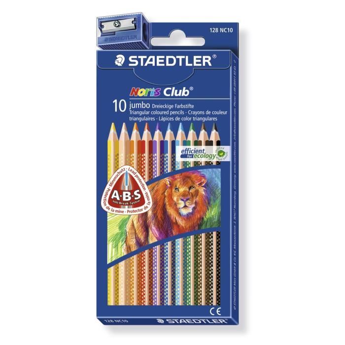 STAEDTLER 10 Crayons de Couleur + Taille-Crayon