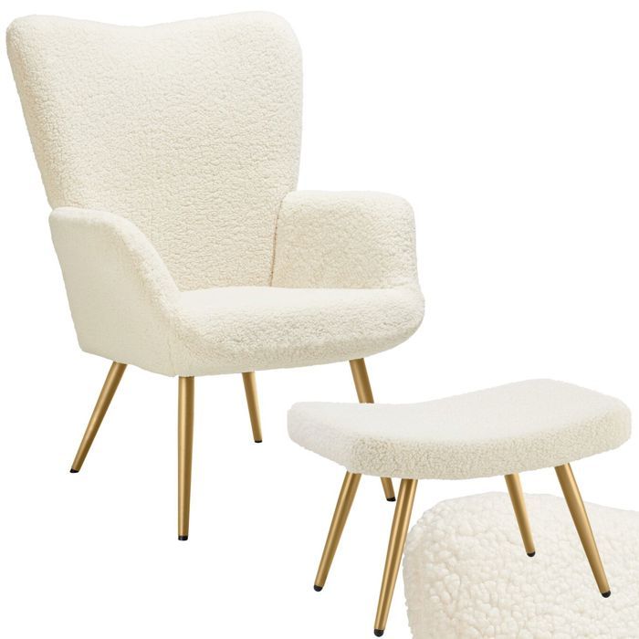 Fauteuil coquillage velours tapissé sur pieds métal doré F101 bleu