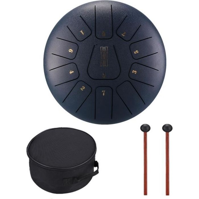 Handpan WZTO 12 Pouces 13 Tons - Tambour Zen En Acier - Pour Méditation, Yoga - Avec Sac Et Maillets