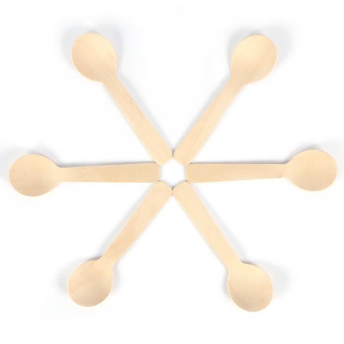 Lot De 300 Cuillères En Bois Jetables 16cm - Biodégradables, Pour Desserts, Fêtes, Pique-nique