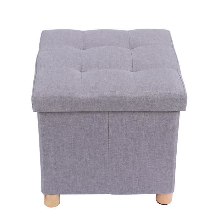 Hoocom – Pouf de rangement avec couvercle, banc de rangement recouvert de velours, tabouret avec pattes en bois pour le salon, la chambre à coucher, l'entrée, 31,5 po x 13,8 po, 16,5 po, blanc crème