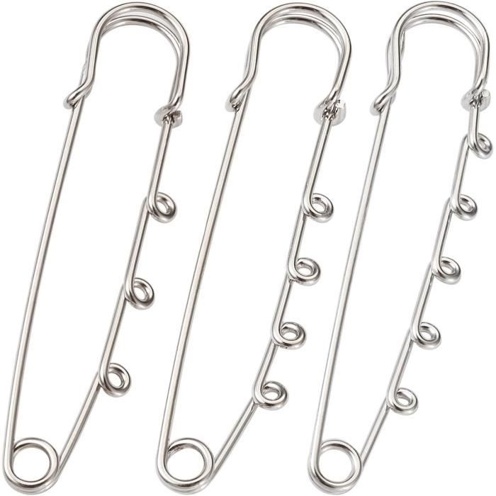 Lot De 10 Épingles à Nourrice Robustes Avec 5 Trous - Pour Vêtements, Couvertures, Déco DIY - Alliage Métal
