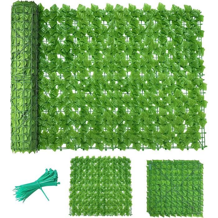 Haie Artificielle Avec Fleurs Extensible - Panneau Treillis Lierre Pour Intimité Jardin/Balcon