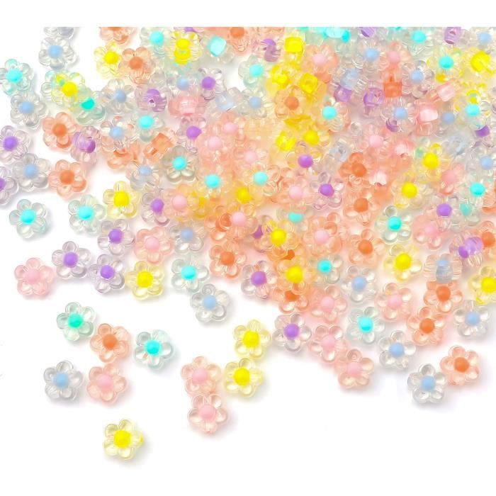 Perles Acryliques Pour Bracelets DIY - Kit Créatif Enfants/ados (environ 200 Perles Multicolores)