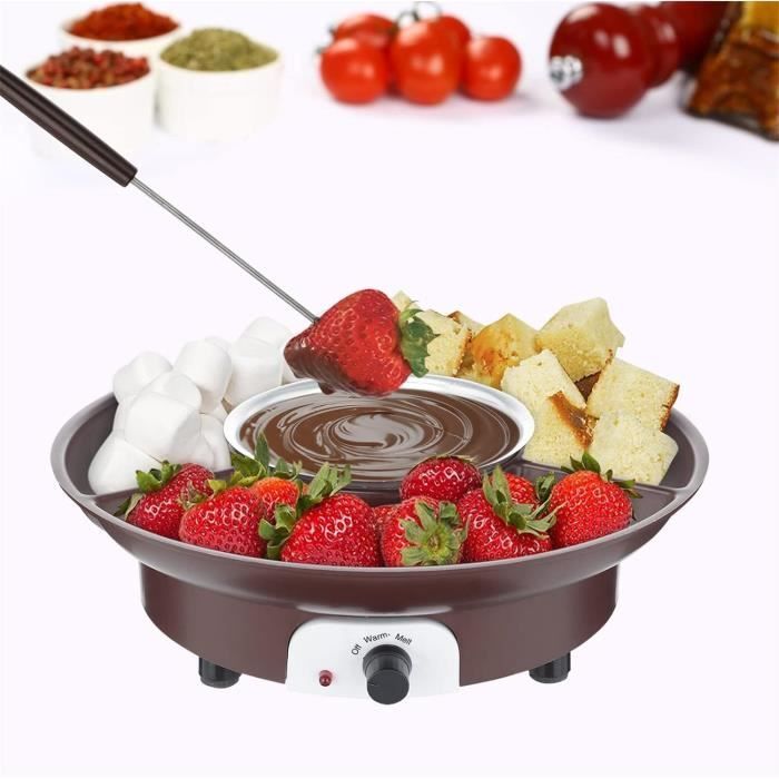 Chocolate Service À Fondue Au Chocolat Avec Assiettes, Appareil À Fondue Au Chocolat Au Design