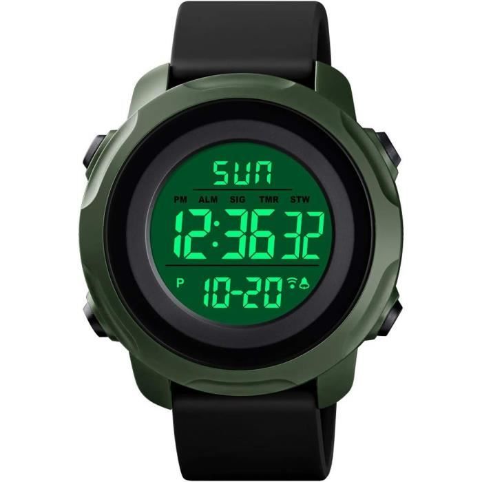 Montre Digitale Sport Femme Timever - Bracelet Silicone, Alarme, Chrono, Date, Éclairage, Étanchéité 3 ATM