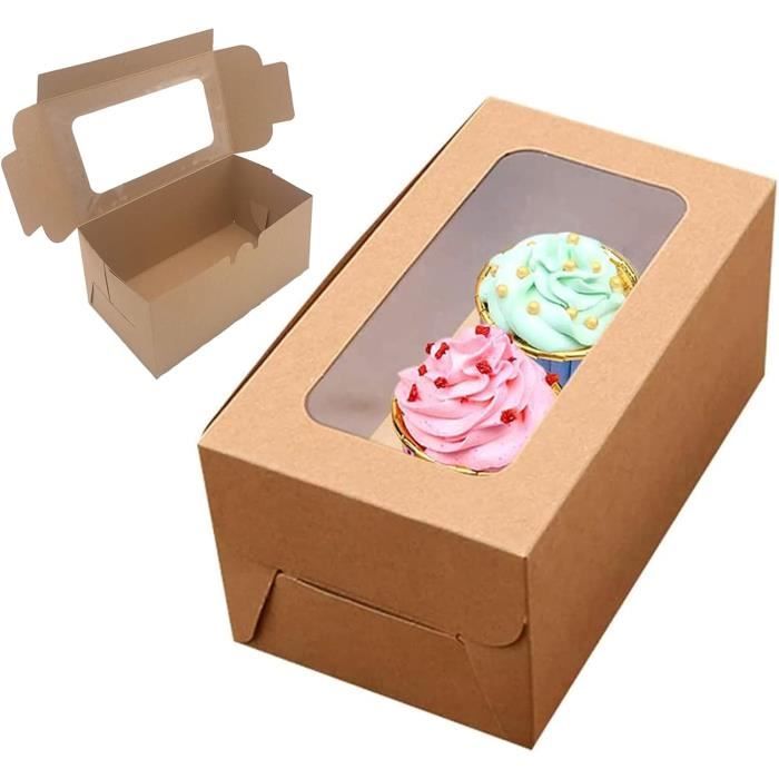 Mini Boîtes à Gâteau Xocome - Lot De 50, Transparent/Argenté - Pour Cupcakes, Muffins, Fêtes