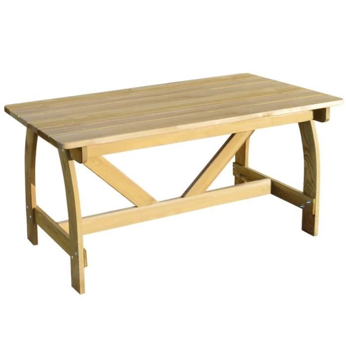 "sale 2024" table de jardin - jms - 150x74x75 cm bois de pin imprégné 118,52,kg