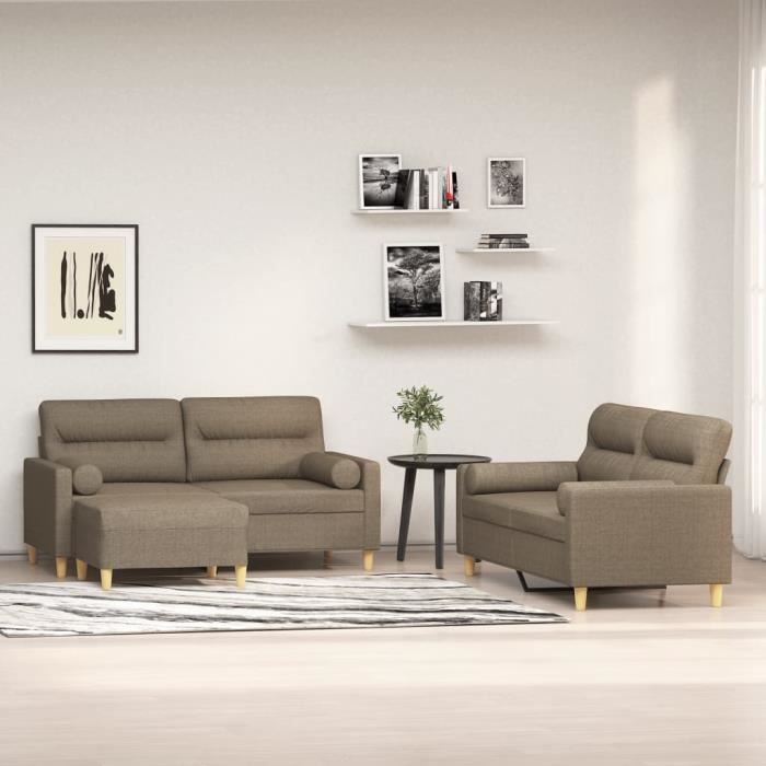 Ensemble Canapés 3 Pièces VidaXL Vert Foncé Velours – Canapé 2 Et 3 Places + Fauteuil, Structure Bois Et Métal, Coussins Inclus