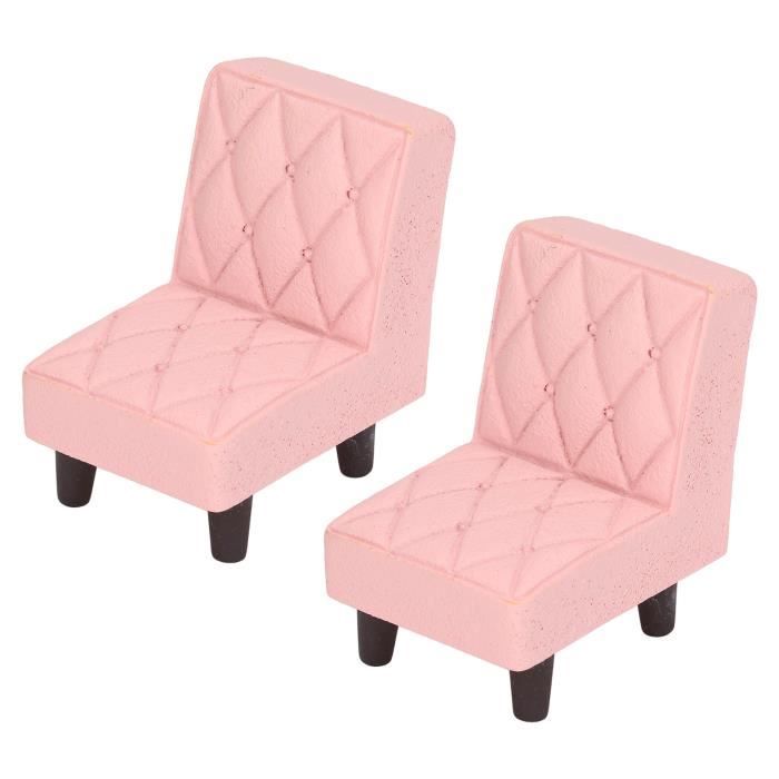 Mini Chaise En Bois Et Cuir Pour Maison De Poupée - Modèle Miniature 10x10x9,7 Cm, Meuble Décoratif Pour Scènes Miniatures Et Collection
