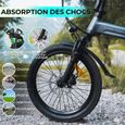 Vélo Électrique -ADO Air 20S-VTT Ville E-Bike 20Pouce -transmission par courroie-amortisseur - assisté autonomie 100KM(Bleu)-1