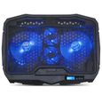 Support refroidisseur Spirit of gamer AIRBLADE 600 pour PC Portable Notebook 17 " Alimenté port 2 USB LED bleue-1