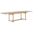vidaXL Table extensible de jardin 180-280x100x75 cm Teck solide-1
