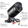 ZOSI 1080P Caméra de Surveillance Extérieure 36PCS LEDs Infrarouge 36 M Vision de nuit Caméra en Métal Anti-vadalisme-1