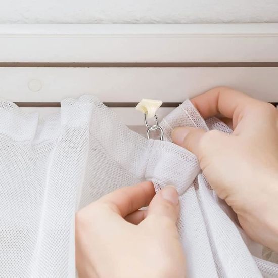 Guide Per Tendaggi - 100 Pezzi, Plastica Bianca, Universali - Foto 4