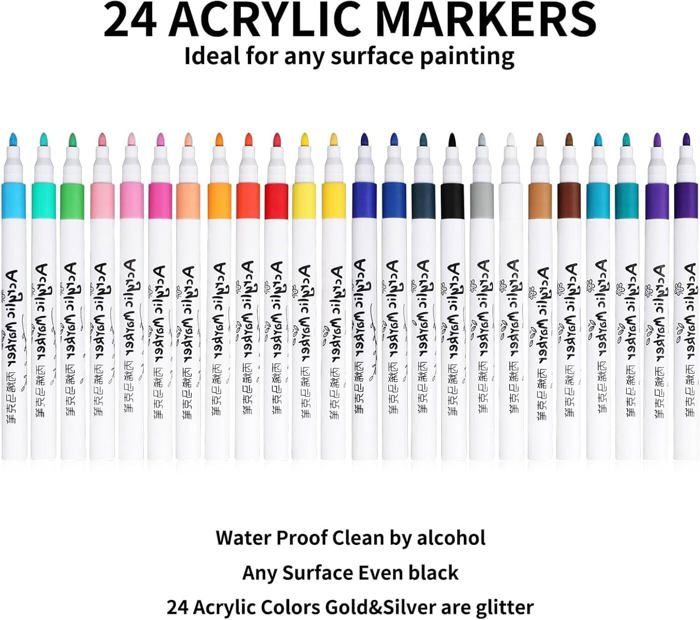 Set 24 Marqueurs Acryliques Tons Chair - Double Pointe (pinceau Et Pointe Fine) Pour Portraits, Manga, Art Sur Multiple Surfaces