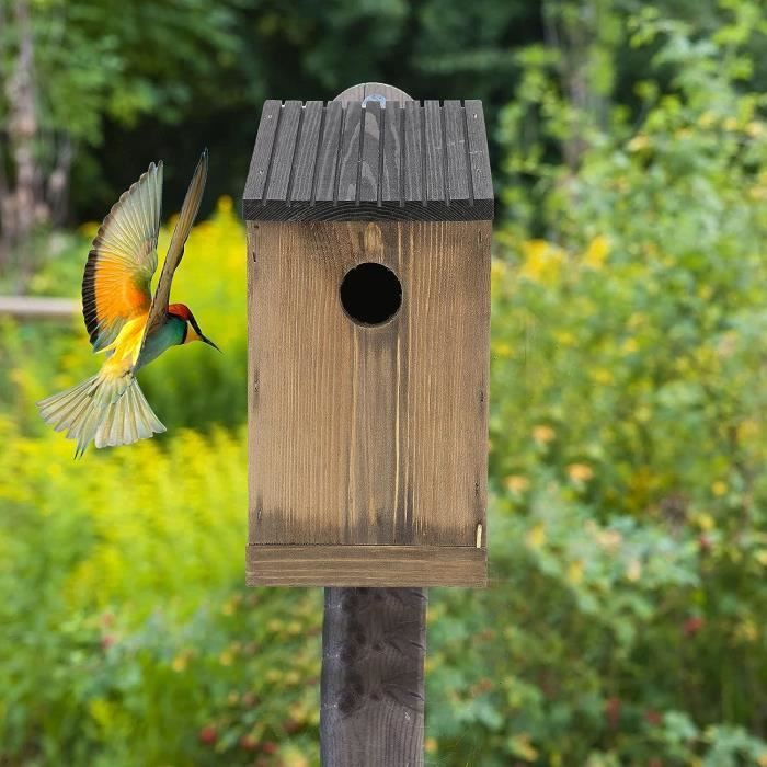 Grande maison à oiseaux en bois pour jardin extérieur, cabanes à oiseaux,  extérieur, conception à 6 trous