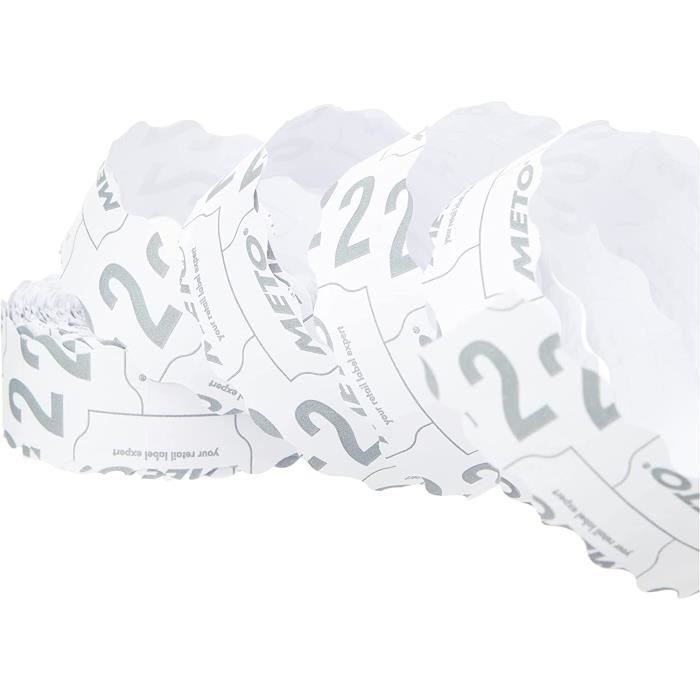 Étiquettes Adhésives Meto 26x16mm - 12 000 Étiquettes Blanc | Pour Étiqueteuse Manuelle