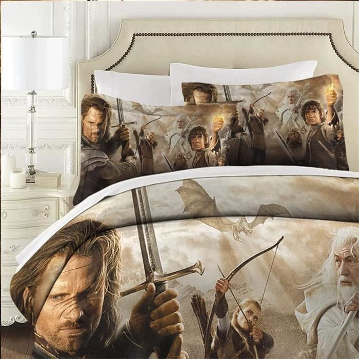 Housse De Couette 140x200 Cm Motif Mur En Pierre 3D - Microfibre Douce - Avec 1 Taie D'oreiller 65x65 Cm - Réversible Et Lavable Machine