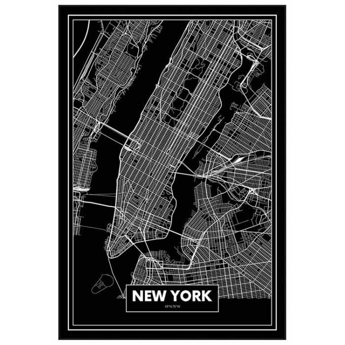 Poster Panorama Coucher du Ville de New York 35x50 cm - Imprimée sur Poster  - Poster Ville