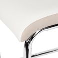 Chaises de salle à manger en cuir Simili - Lot de 6 - Style contemporain - Blanc et beige-2