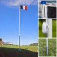 FLAGMASTER Mât de drapeau – Forme cylindrique en aluminium avec dispositif de hissage inclus – hauteur total 6,50 m-2