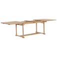 vidaXL Table extensible de jardin 180-280x100x75 cm Teck solide-2