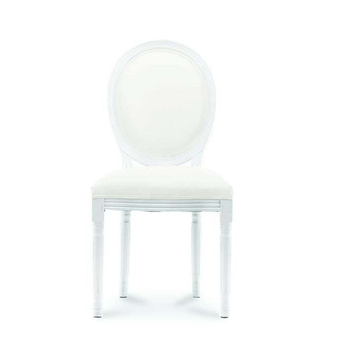 Lot de 5 chaises médaillon Louis XVI simili Blanc - Achat / Vente Lot de 5 chaises médaillon Louis XVI simili Blanc - Achat / Vente