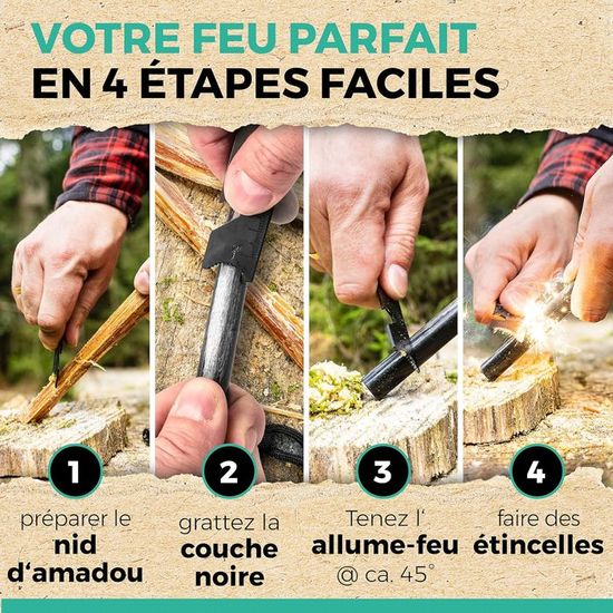 2 Briquets à Silex Magnésium – Allume-feu D'urgence Pour Camping Et Survie