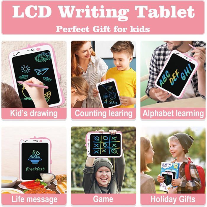 Tablette LCD Dessin Enfant 8,5 Pouces - Style Araignée - Avec Stylet Et Poignée - Réutilisable - Cadeau 2-10 Ans