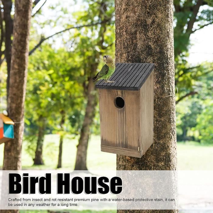 Maison d'oiseaux en bois 6 trous Nid d'oiseau Jardin extérieur Jardin  arrière Patio Décor suspendu