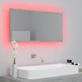 Nouveauté!Miroir Décoratif - Miroir Attrayante salon à LED de salle de bain Gris béton 90x8,5x37 cm Aggloméré413-3