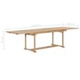 vidaXL Table extensible de jardin 180-280x100x75 cm Teck solide-3