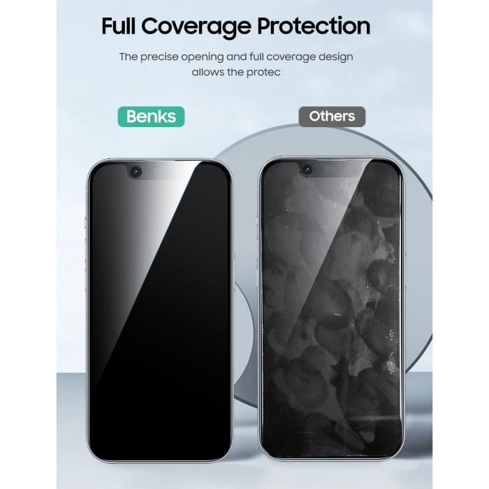 JETech Protection D'écran Anti-Espion pour iPhone 16 6,1 Pouces avec