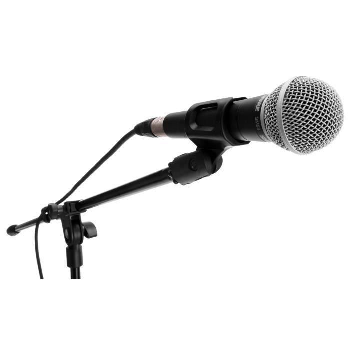 Pied Micro Support Micro Réglable KEREAL - Hauteur 53,3 à 190,5 Cm - Avec Bras Col De Cygne 35,6 Cm & Support Téléphone - Portable Avec Sac Fixation Pour Microphone