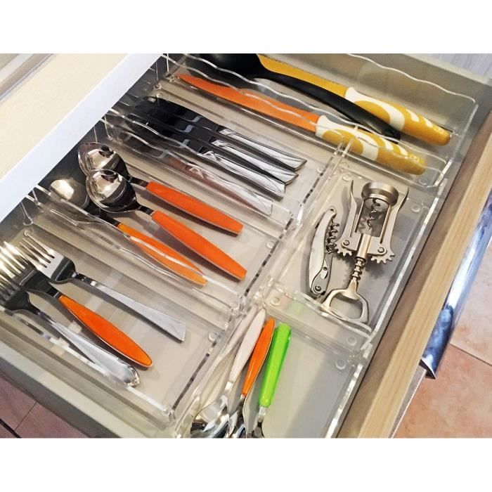Séparateur de tiroir couverts acrylique - Rangement cuisine - ON RANGE TOUT