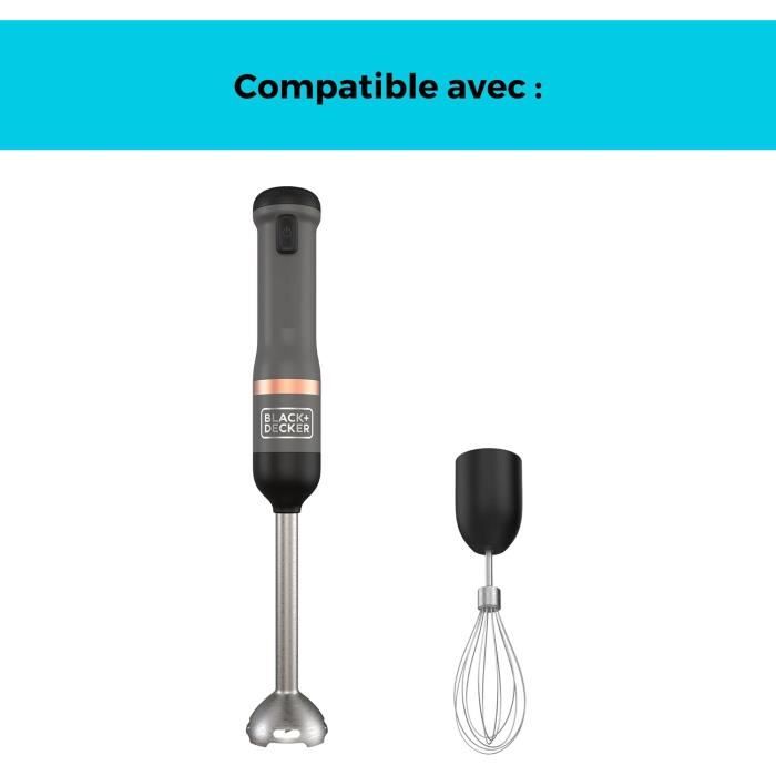 Fouets Pour Mixeur Plongeant BLACK+DECKER KitchenWand - Compatibles BCKM101HM-XJ, Lavables Au Lave-vaisselle