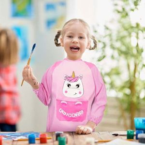 Tablier De Peinture Manches Longues Pour Enfant - 2 Tailles, Poche Avant - Idéal Activités Artistiques, Jardinage