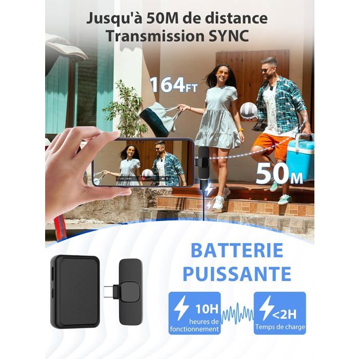 Usb C Microphone, 2 Mètres Micro Cravate De Type C Utility Lapel Clip