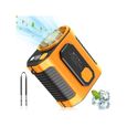 Climatiseur mobile portable, batterie 5000 mAh, 8,5 h, 100 vitesses, extérieur/intérieur/voiture/voyages (orange)
