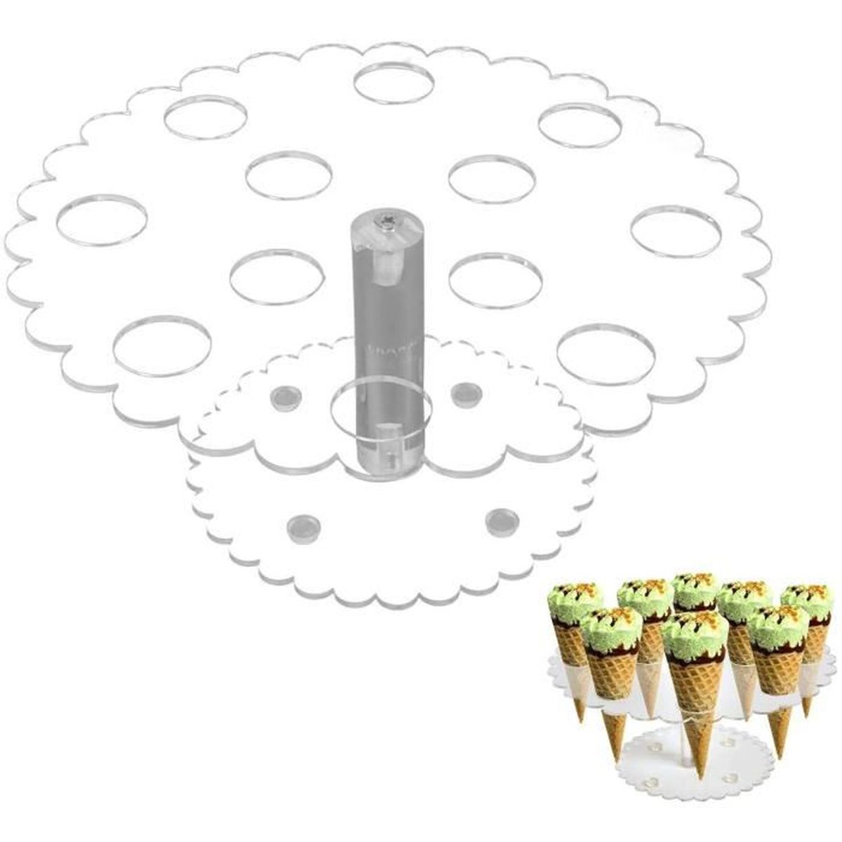 Support pour Glace, Support De Cône De Crème Glacée 12 Trous