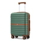 Kono Valise Cabine Taille 55x40x20cm ABS+PC Rigide Petite Valise de Voyage avec 4 roulettes et Serrure Trolley de Voyage, 36L, Vert