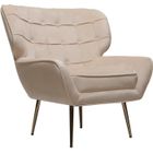HABITAT ET JARDIN Fauteuil en velours "Austin" - 79 x 71 x 79.5 cm - Beige