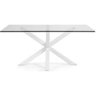 Table de séjour - KAVE HOME - Argo 160x90 cm - Pieds en acier peint - Plateau en verre trempé