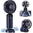 YAEFDD Ventilateur portable 5 en 1 de poche, 2500 mAh, mini ventilateur réglable en 5 vitesses, pliable à 90°, Bleu
