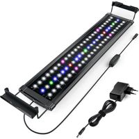 Lampe LED pour aquarium à spectre complet avec supports extensibles, Éclairage LED pour Aquarium(Pleine couleur 40-60 cm)